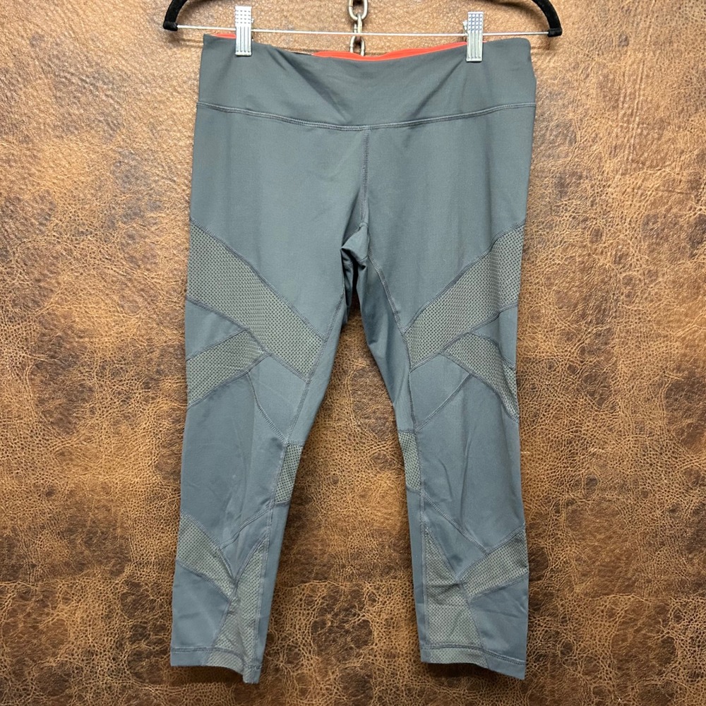 Zella Medium Reveal Capri Vintage Y2K Retro Slate Gray Orange Womens Medium